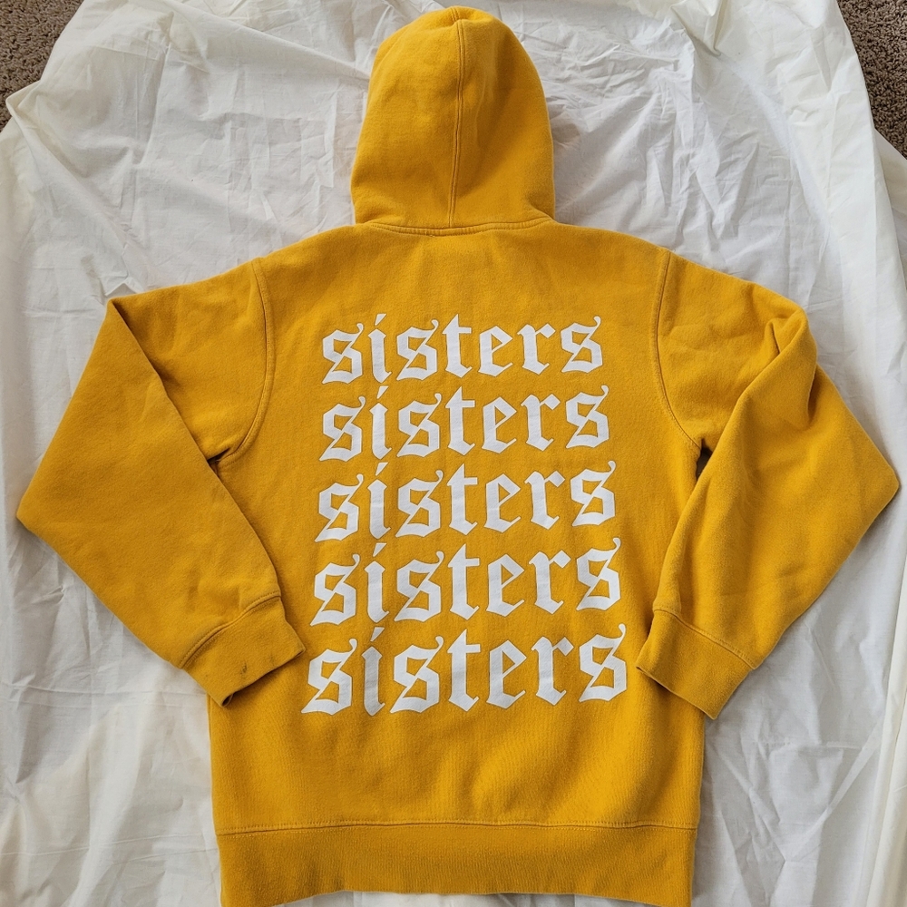 Sisters hoodie hooded unisex yellow hoodie hooded,100% Cotton,Made in USA,Size S - Picture 2 of 7